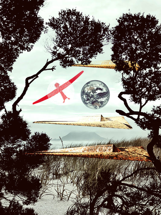 Digital collage printed on vinyl by Tracey Tawhiao